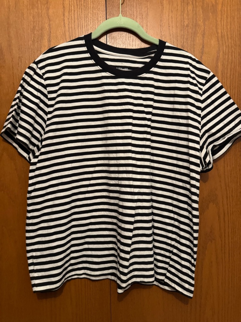 Everlane Black & White Striped Crew Tee